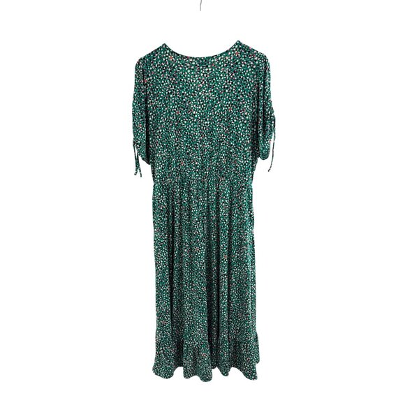 Torrid Green Speckled Print Short Sleeve Midi Dress w/Pockets Size 2X 18 20 Plus - Picture 8 of 12